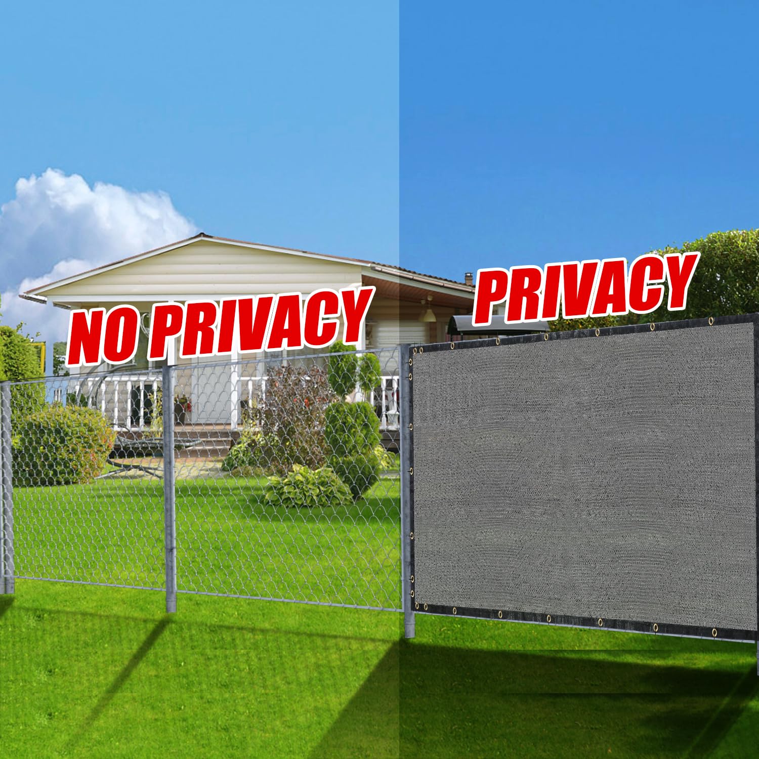 Amazon | グレー 6フィート x 50フィート 屋外プライバシースクリーン